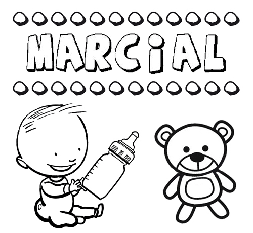 Dibujo del nombre Marcial para colorear, pintar e imprimir