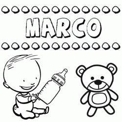 Dibujo del nombre Marco para colorear, pintar e imprimir