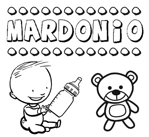 Dibujo del nombre Mardonio para colorear, pintar e imprimir
