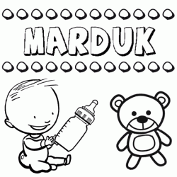 Dibujo del nombre Marduk para colorear, pintar e imprimir