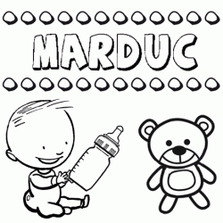 Dibujo del nombre Marduc para colorear, pintar e imprimir
