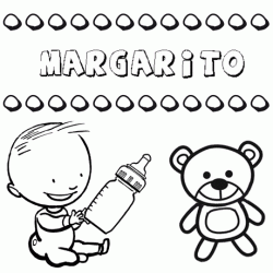 Dibujo del nombre Margarito para colorear, pintar e imprimir