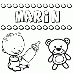 Dibujo del nombre Marín para colorear, pintar e imprimir