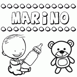 Dibujo del nombre Marino para colorear, pintar e imprimir
