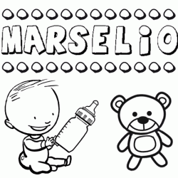 Dibujo del nombre Marselio para colorear, pintar e imprimir