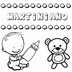 Dibujo del nombre Martiniano para colorear, pintar e imprimir