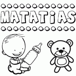 Dibujo del nombre Matatías para colorear, pintar e imprimir