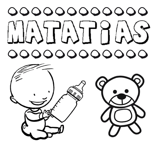 Dibujo del nombre Matatías para colorear, pintar e imprimir