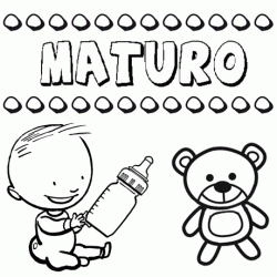 Dibujo del nombre Maturo para colorear, pintar e imprimir