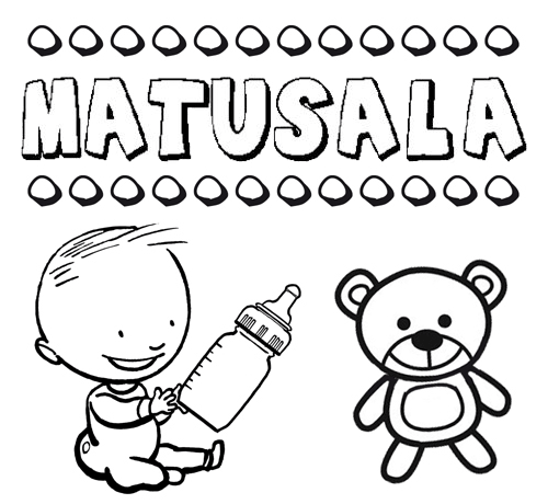 Dibujo del nombre Matusalá para colorear, pintar e imprimir