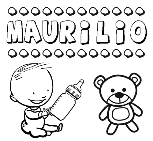 Dibujo del nombre Maurilio para colorear, pintar e imprimir