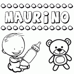 Dibujo del nombre Maurino para colorear, pintar e imprimir