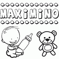 Dibujo del nombre Maximino para colorear, pintar e imprimir