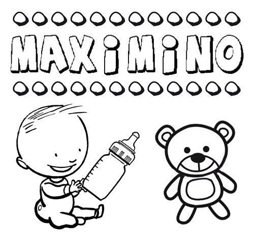 Dibujo del nombre Maximino para colorear, pintar e imprimir
