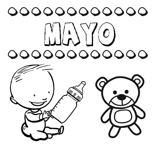Dibujo del nombre Mayo para colorear, pintar e imprimir