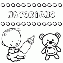 Dibujo del nombre Mayoriano para colorear, pintar e imprimir