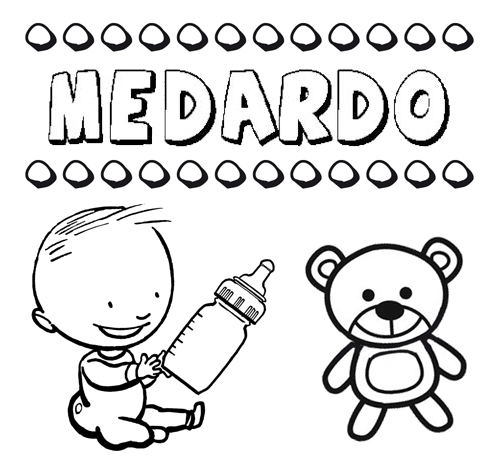 Dibujo del nombre Medardo para colorear, pintar e imprimir