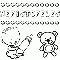 Dibujo del nombre Mefistófeles para colorear, pintar e imprimir