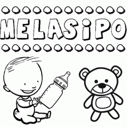 Dibujo del nombre Melasipo para colorear, pintar e imprimir