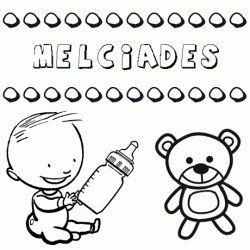 Dibujo del nombre Melcíades para colorear, pintar e imprimir