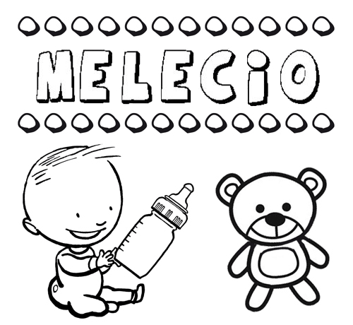 Dibujo del nombre Melecio para colorear, pintar e imprimir