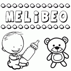 Dibujo del nombre Melibeo para colorear, pintar e imprimir