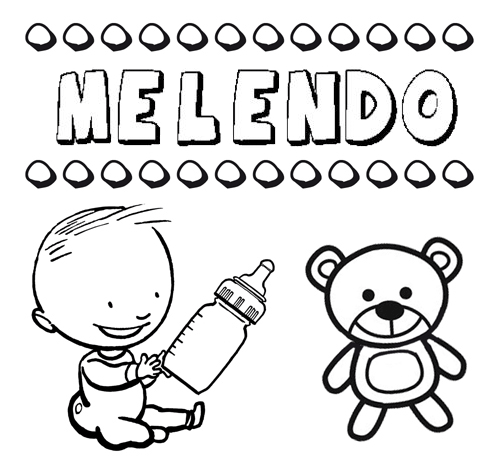 Dibujo del nombre Melendo para colorear, pintar e imprimir