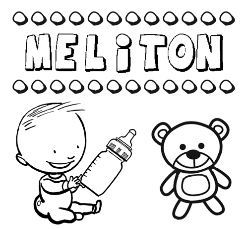 Dibujo del nombre Melitón para colorear, pintar e imprimir