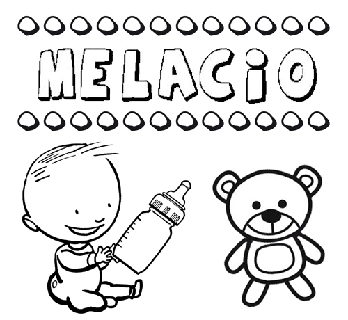 Dibujo del nombre Melacio para colorear, pintar e imprimir