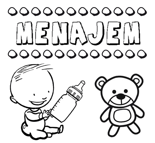 Dibujo del nombre Menajem para colorear, pintar e imprimir