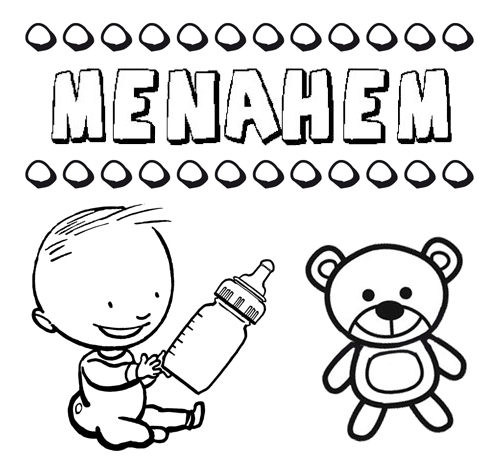 Dibujo del nombre Menahem para colorear, pintar e imprimir