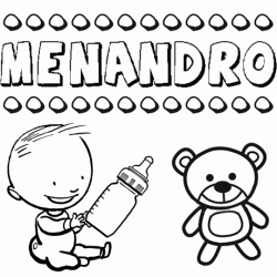 Dibujo del nombre Menandro para colorear, pintar e imprimir