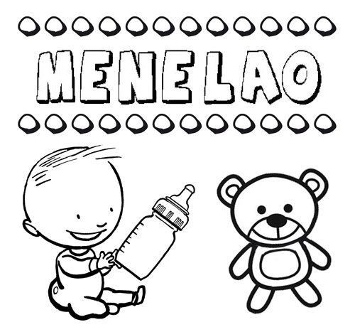 Dibujo del nombre Menelao para colorear, pintar e imprimir
