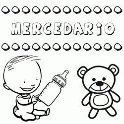 Dibujo del nombre Mercedario para colorear, pintar e imprimir