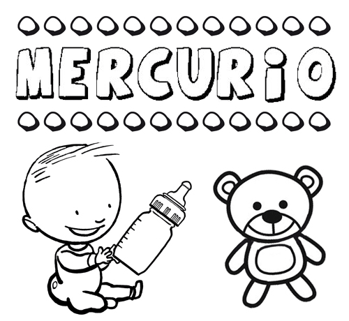 Dibujo del nombre Mercurio para colorear, pintar e imprimir