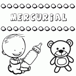 Dibujo del nombre Mercurial para colorear, pintar e imprimir