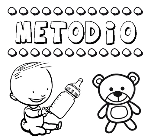 Dibujo del nombre Metodio para colorear, pintar e imprimir