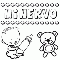 Dibujo del nombre Minervo para colorear, pintar e imprimir