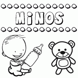 Dibujo del nombre Minos para colorear, pintar e imprimir