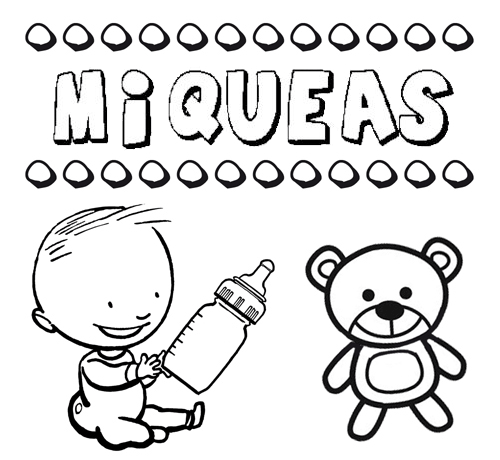 Dibujo del nombre Miqueas para colorear, pintar e imprimir