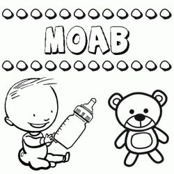 Dibujo del nombre Moab para colorear, pintar e imprimir
