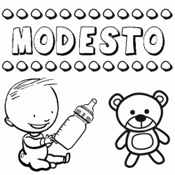 Dibujo del nombre Modesto para colorear, pintar e imprimir