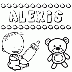 Dibujo del nombre Alexis para colorear, pintar e imprimir
