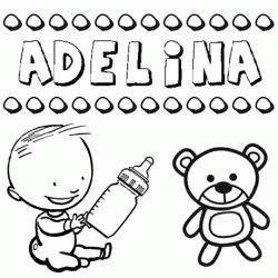 Dibujo del nombre Adelina para colorear, pintar e imprimir