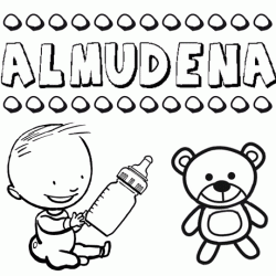 Dibujo del nombre Almudena para colorear, pintar e imprimir