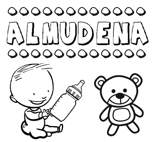 Dibujo del nombre Almudena para colorear, pintar e imprimir
