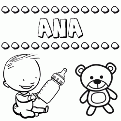 Dibujo del nombre Ana para colorear, pintar e imprimir