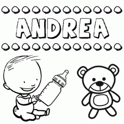 Dibujo del nombre Andrea para colorear, pintar e imprimir