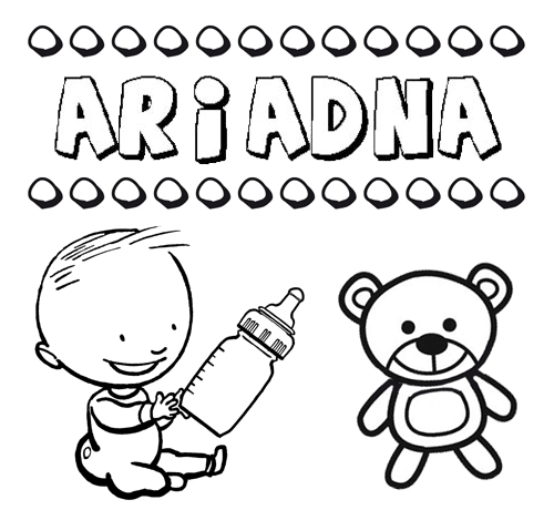 Dibujo del nombre Ariadna para colorear, pintar e imprimir