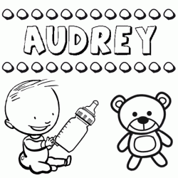 Dibujo del nombre Audrey para colorear, pintar e imprimir
